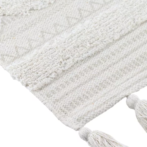 Eminza Tapis Salon Coton (45 X 90 Cm) Gabriel Blanc