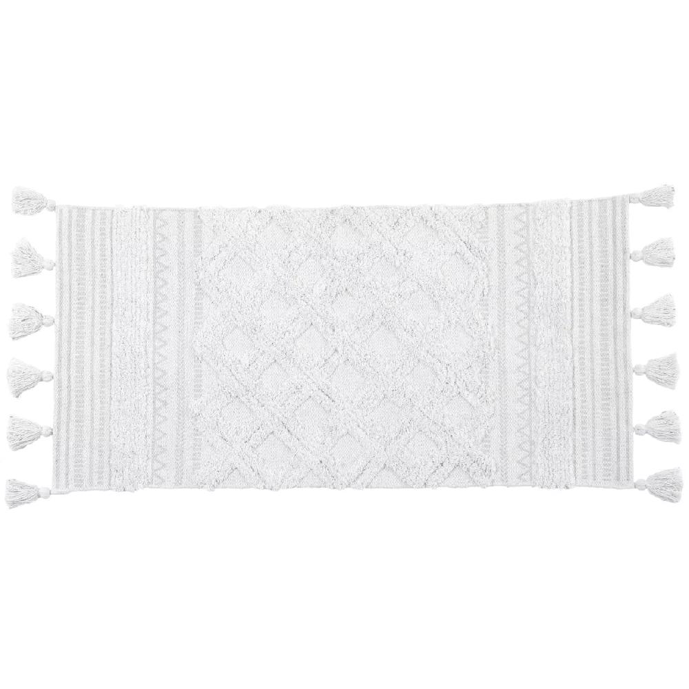 eminza Tapis salon coton (45 x 90 cm) Gabriel Blanc