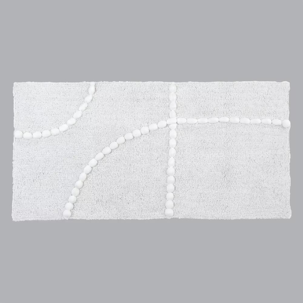 eminza Tapis salon coton (45 x 90 cm) Leo Blanc