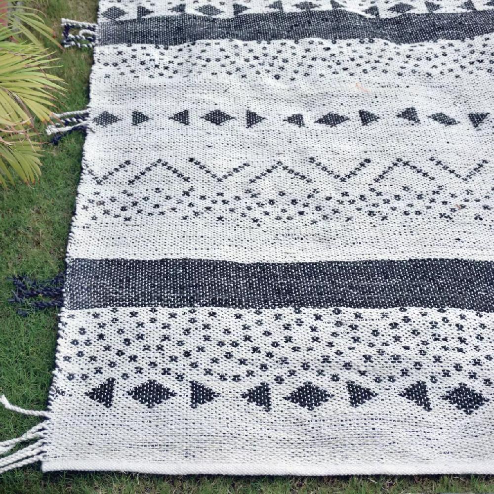 eminza Tapis tissé main (180 cm) Callista Blanc