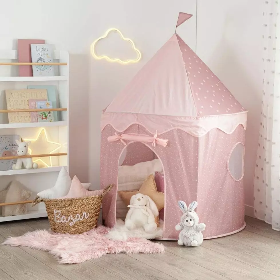 eminza Tente pop-up enfant (H135 cm) Tour Rose