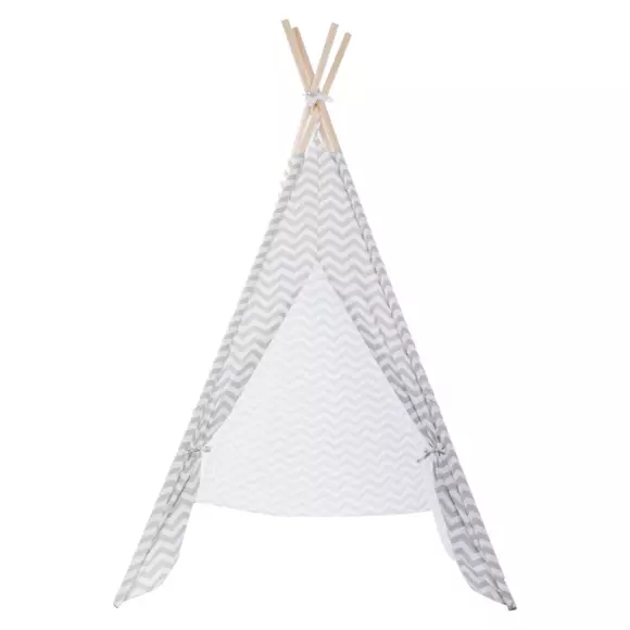 Eminza Tipi Enfant Bois Et Tissu (H160 Cm) Twin Gris