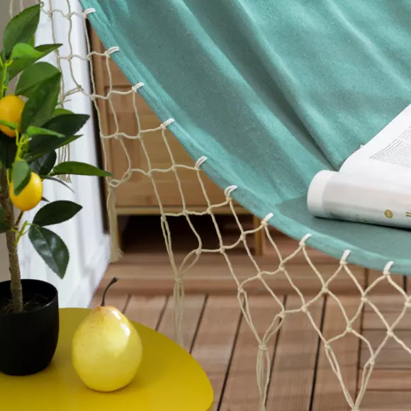 Eminza Toile De Hamac Frangi Bleu Aqua