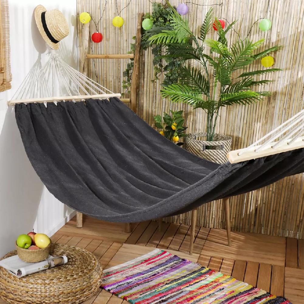 eminza Toile de hamac Nature douce Gris foncé
