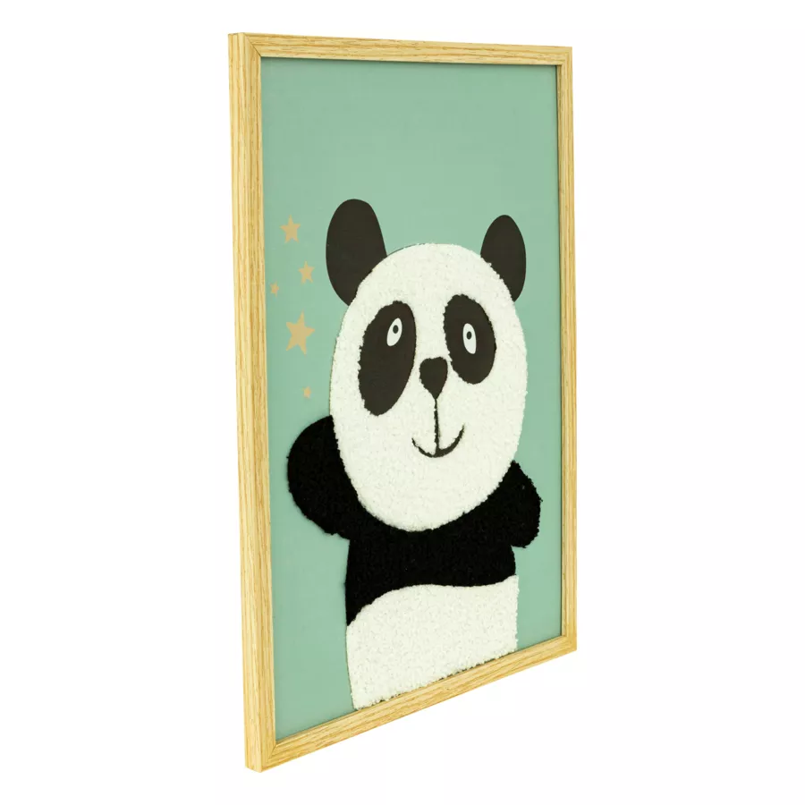 Eminza Toile Murale Enfant (40 X 30 Cm) Panda Vert
