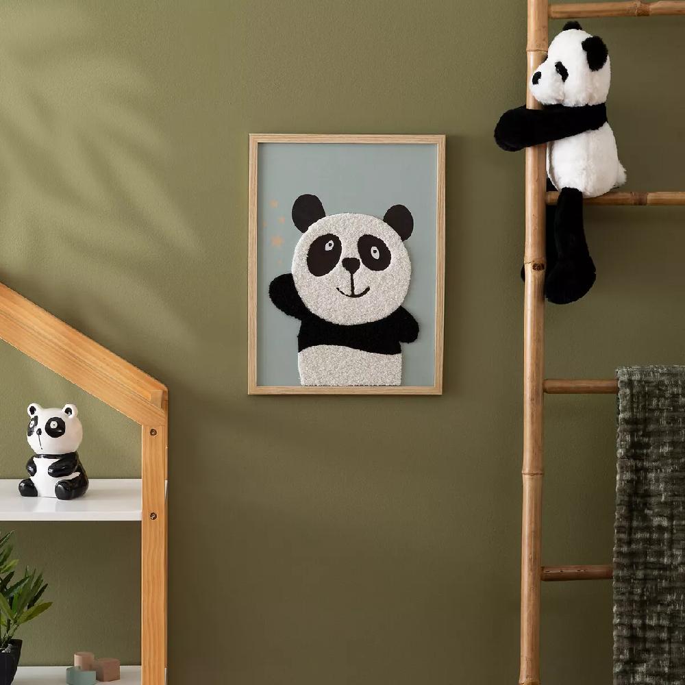 eminza Toile murale enfant (40 x 30 cm) Panda Vert