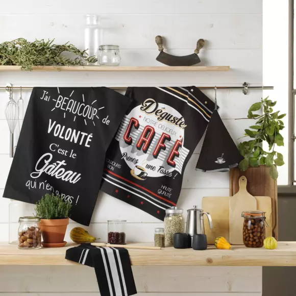 Eminza Torchon (70 Cm) Comptoir Noir