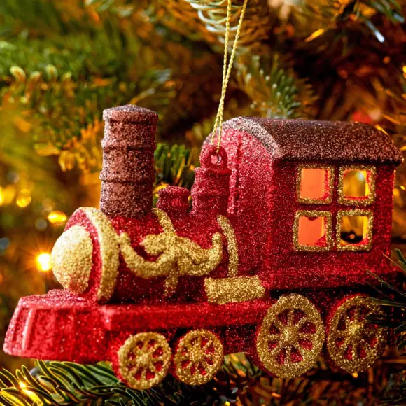 Eminza Train De Noël (H7 50 Cm) Rouge