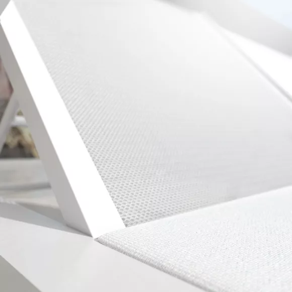 Eminza Transat Double En Aluminium Pirae Blanc