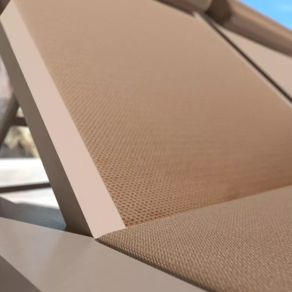 Eminza Transat Double En Aluminium Pirae Taupe