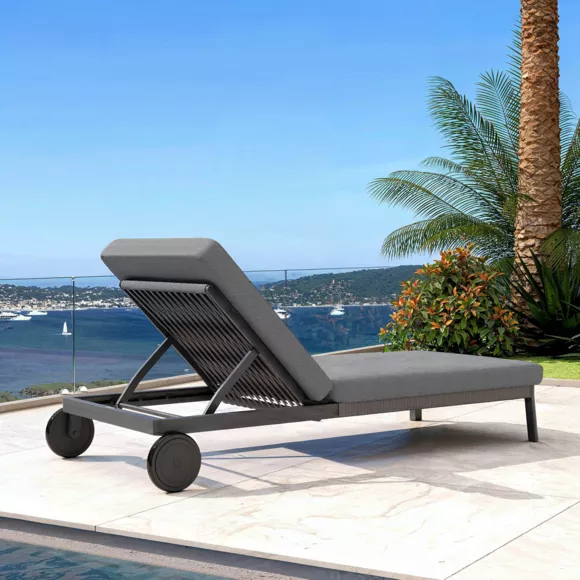 Eminza Transat En Aluminium Amalfi Gris Anthracite