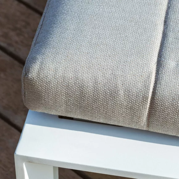 Eminza Transat En Aluminium Elba Blanc Et Taupe