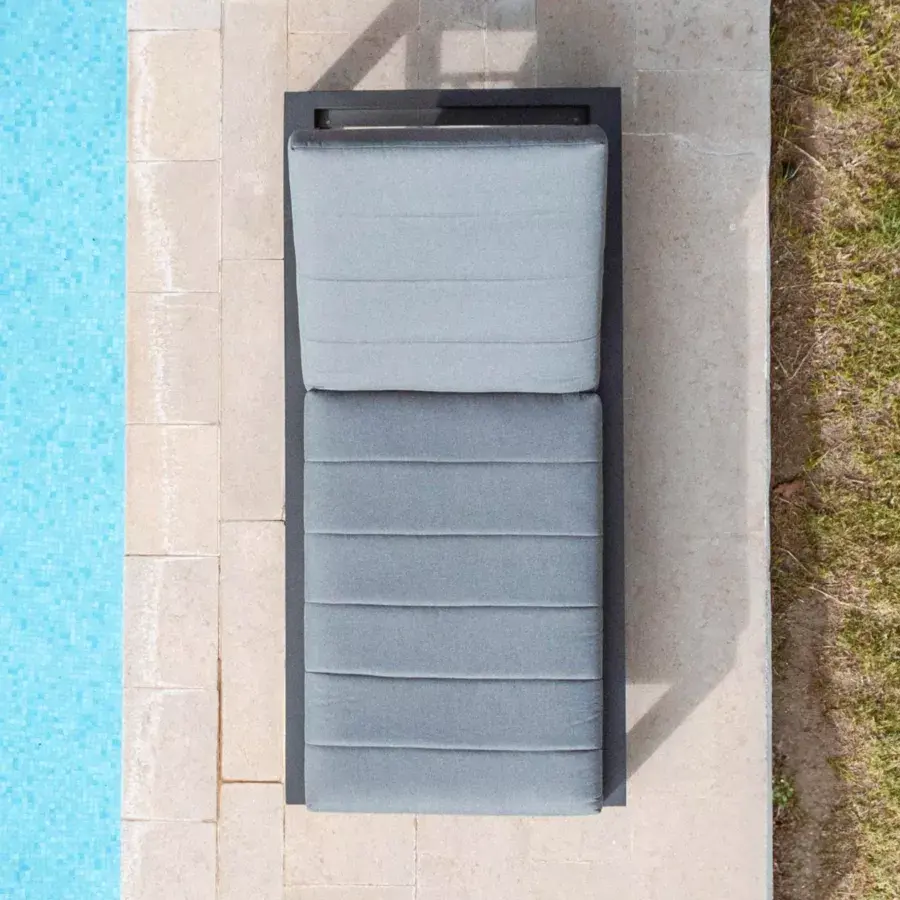 Eminza Transat En Aluminium Elba Gris Anthracite