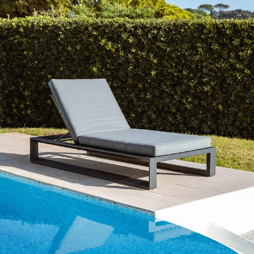 eminza Transat en aluminium Elba Gris anthracite