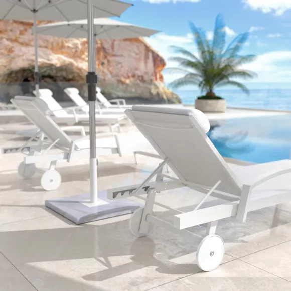 Eminza Transat En Aluminium Pirae Blanc