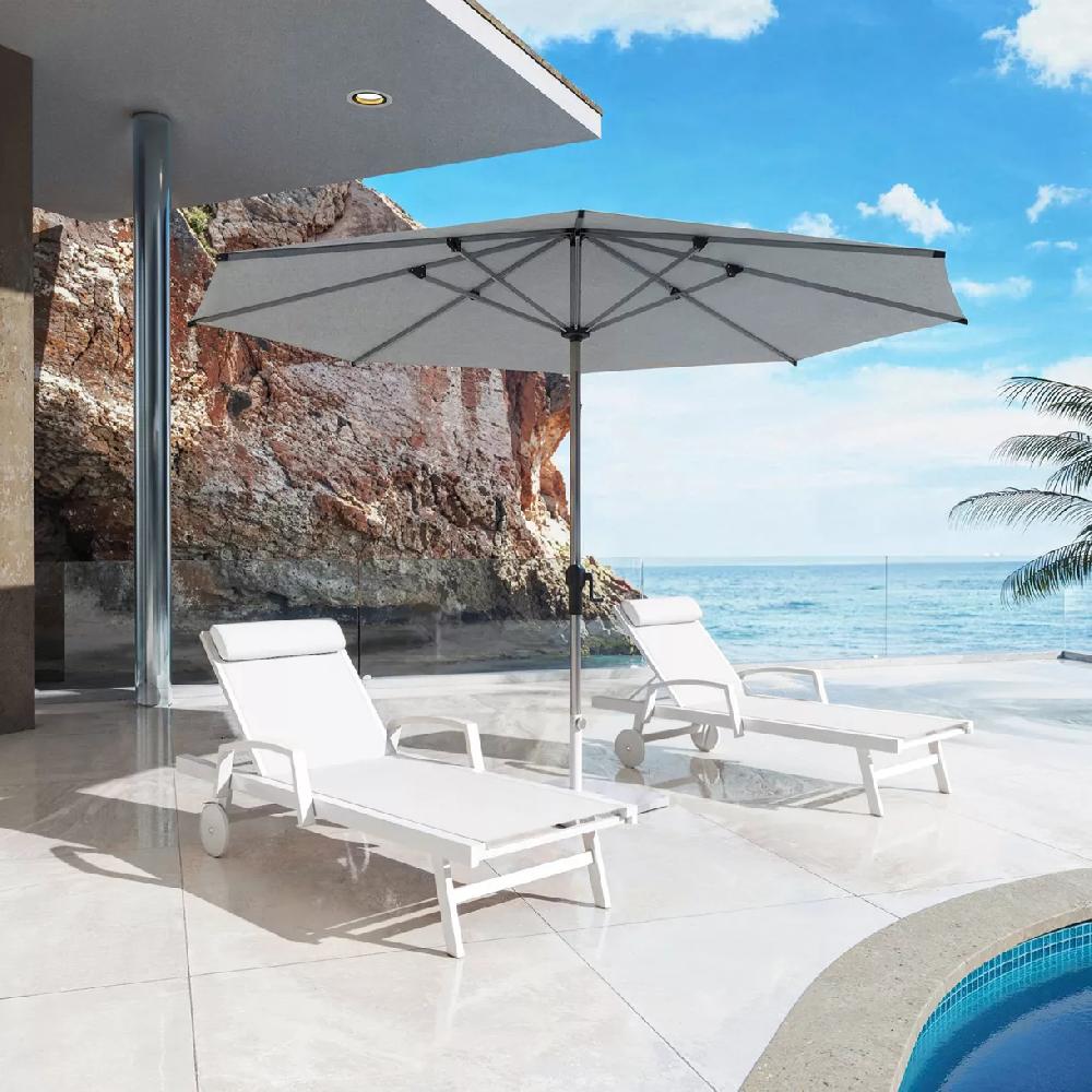 eminza Transat en aluminium Pirae Blanc