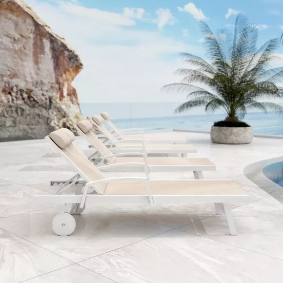 Eminza Transat En Aluminium Pirae Ecru