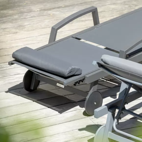 Eminza Transat En Aluminium Pirae Gris Anthracite