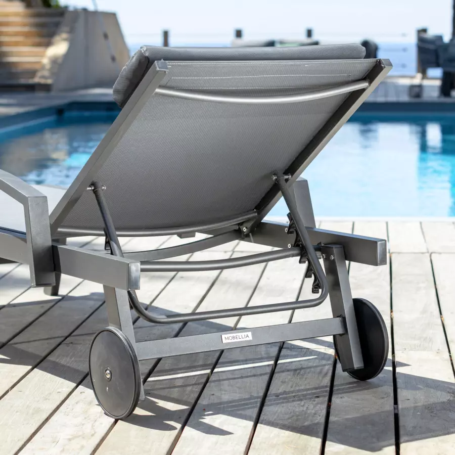 Eminza Transat En Aluminium Pirae Gris Anthracite