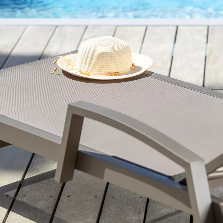 Eminza Transat En Aluminium Pirae Taupe