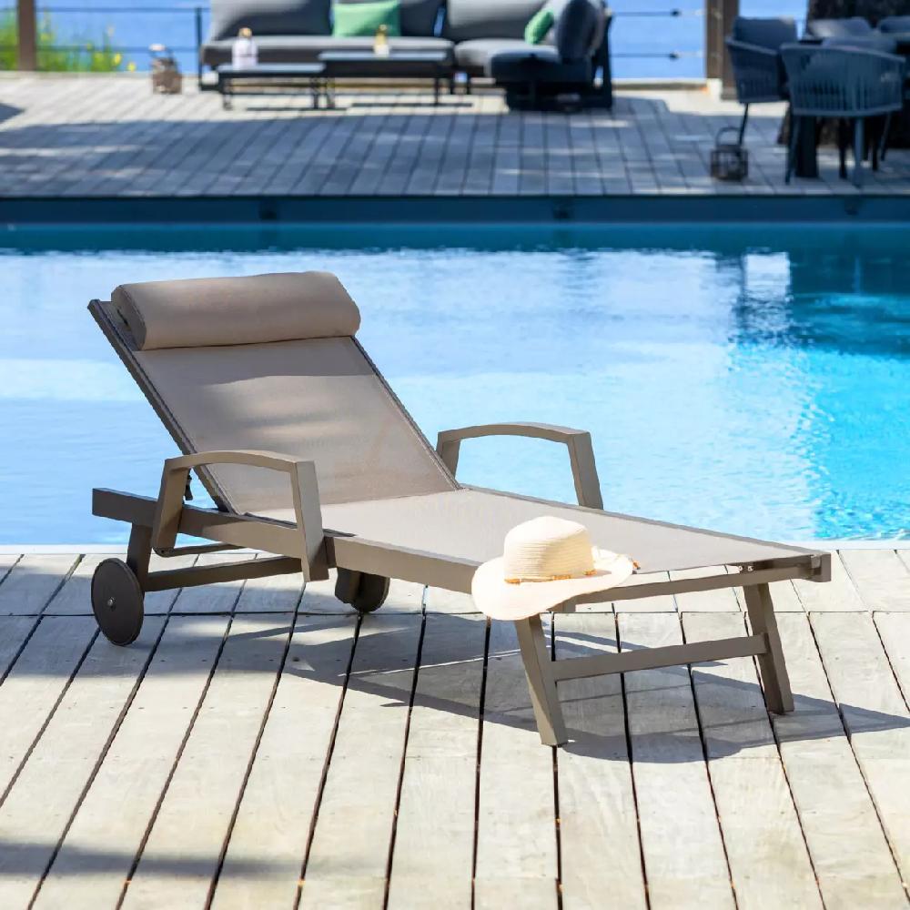 eminza Transat en aluminium Pirae Taupe