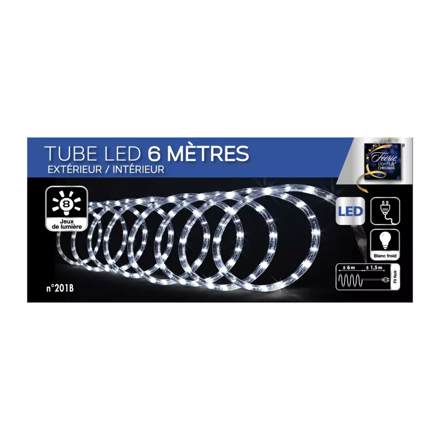 Eminza Tube Lumineux 108 LED (6 M) Blanc Froid