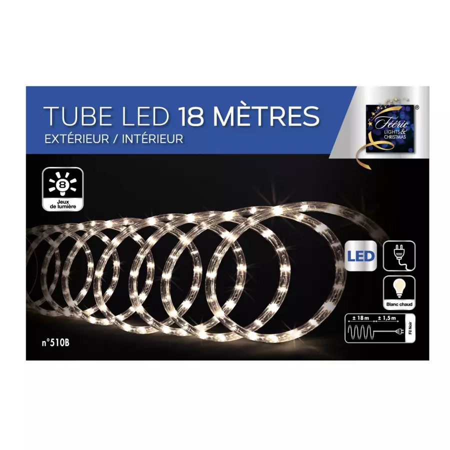 Eminza Tube Lumineux 324 LED (18 M) Blanc Chaud