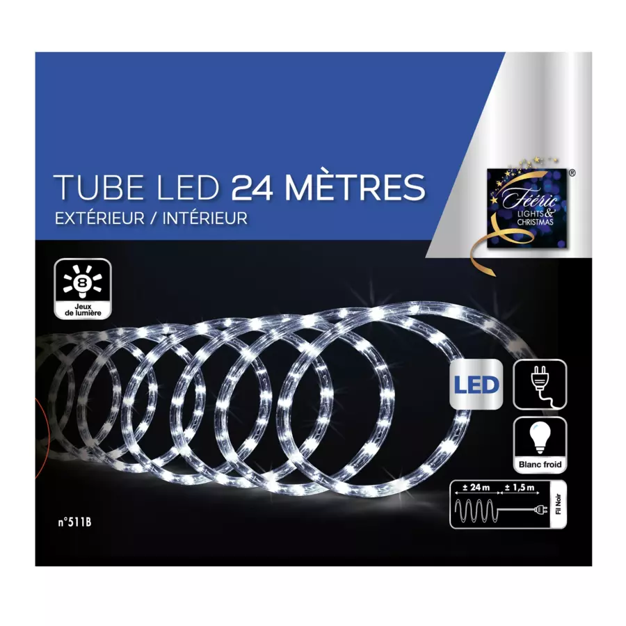 Eminza Tube Lumineux 432 LED (24 M) Blanc Froid