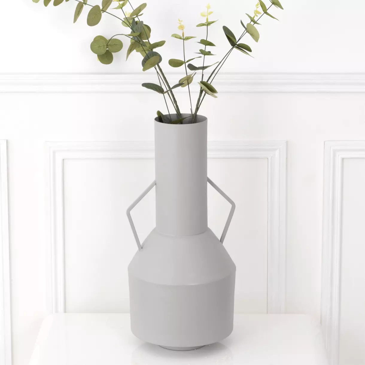 eminza Vase en métal (H45 cm) Deli Gris