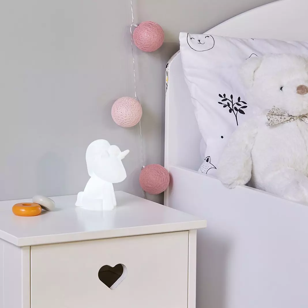 eminza Veilleuse enfant (L 13 5 cm) Licorne Blanche