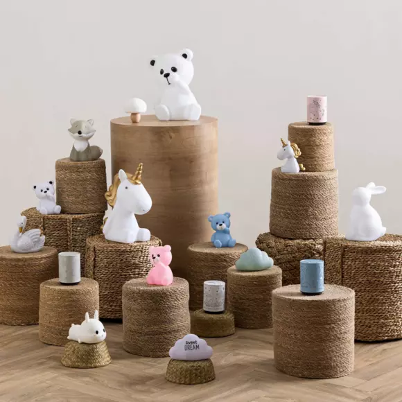 Eminza Veilleuse LED Enfant (H11.2 Cm) Lapin Blanche