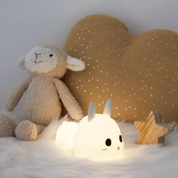 Eminza Veilleuse LED Enfant (H11.2 Cm) Lapin Blanche