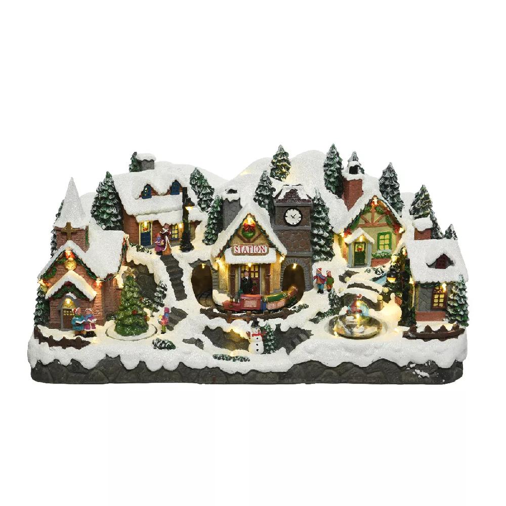 eminza Village de Noël lumineux Montagne enneigée