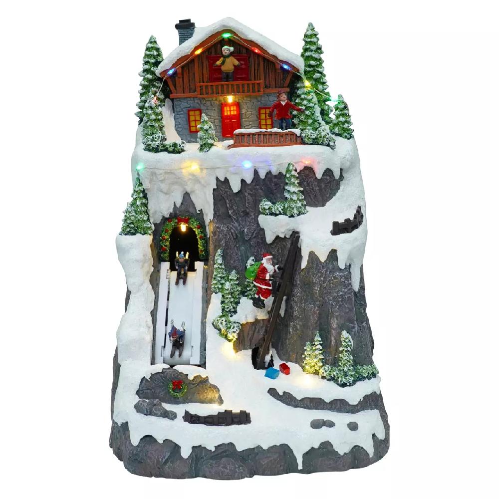 eminza Village de Noël lumineux Père Noël grimpeur