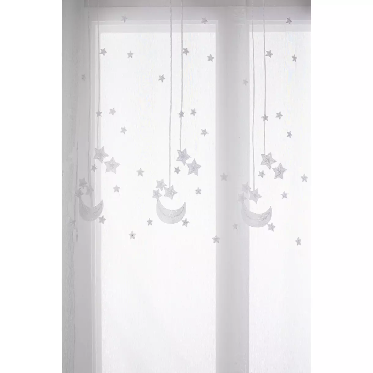 eminza Voilage (140 x 240 cm) Etoiles Blanc