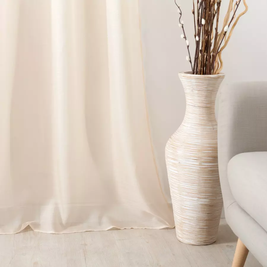 Eminza Voilage (145 X 240 Cm) Givrée Beige