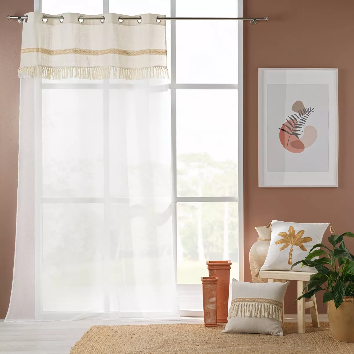 eminza Voilage coton (140 x 240 cm) Janara Beige