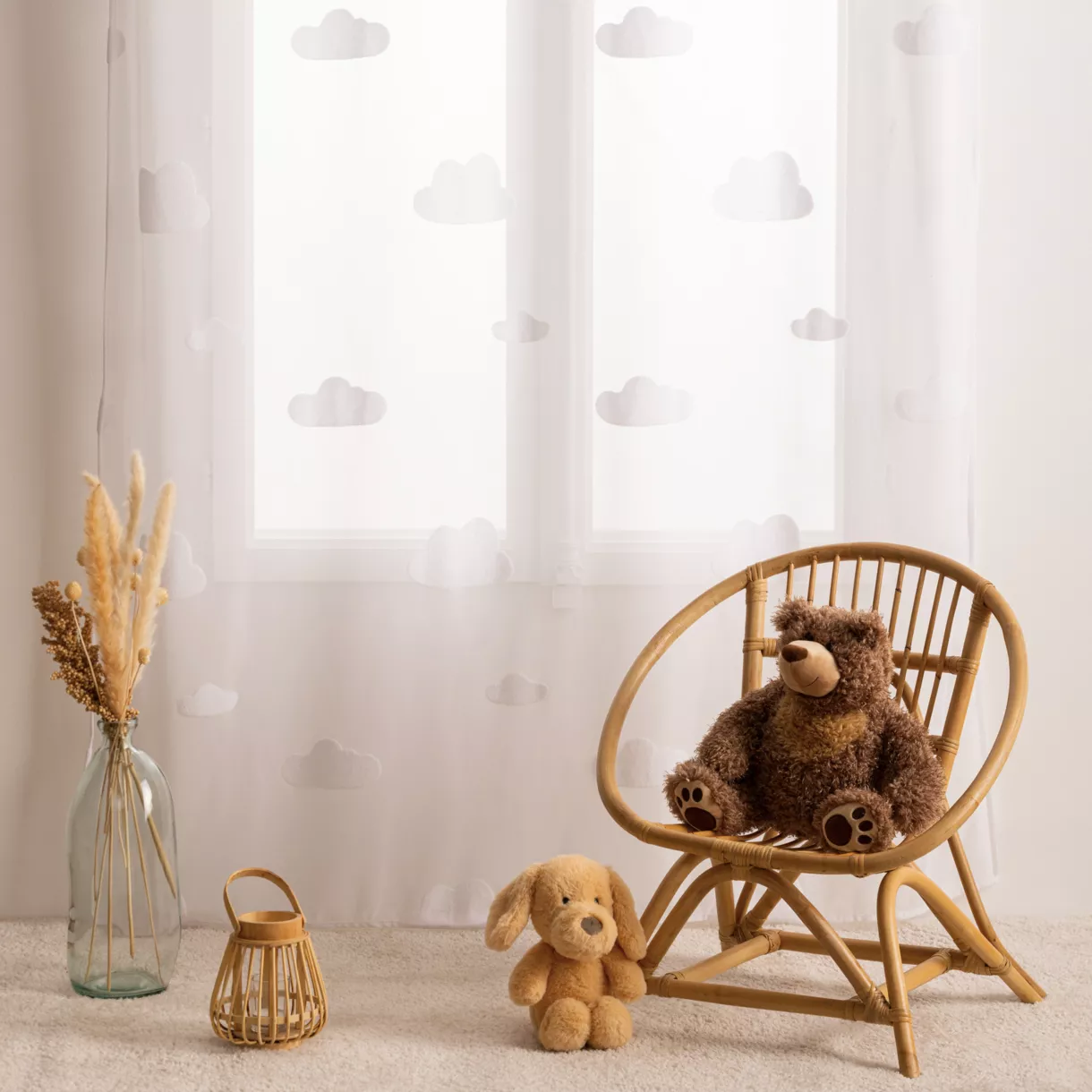 eminza Voilage enfant (140 x 240 cm) Nuage Blanc