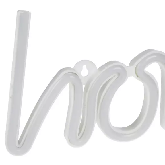 Eminza Enseigne Lumineuse Néon à Piles (H13 Cm) Home Blanc