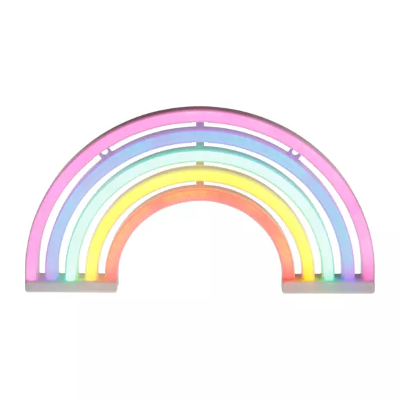 Eminza Enseigne Lumineuse Néon à Piles (H16 Cm) Arc En Ciel Multicolore