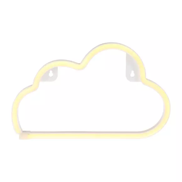 Eminza Enseigne Lumineuse Néon à Piles (H18 7 Cm) Nuage Blanc