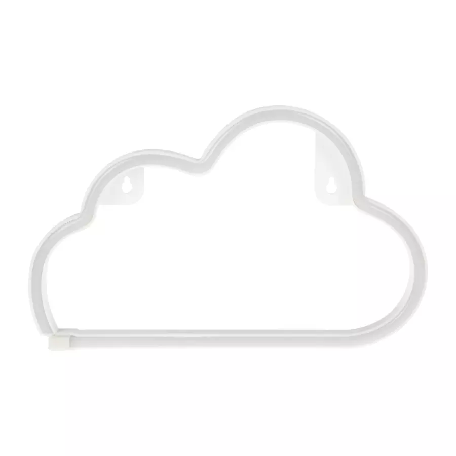Eminza Enseigne Lumineuse Néon à Piles (H18 7 Cm) Nuage Blanc
