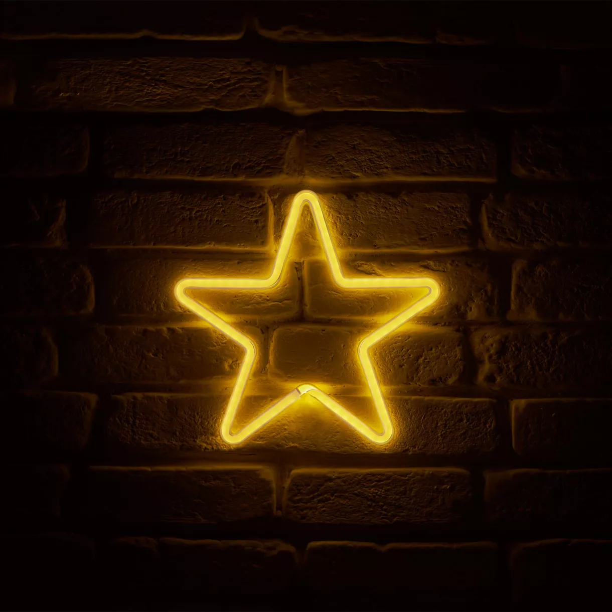 eminza Enseigne lumineuse néon à piles (H26 8 cm) Étoile Jaune