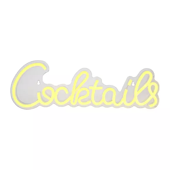 Eminza Enseigne Lumineuse Néon (H14 Cm) Cocktails Jaune