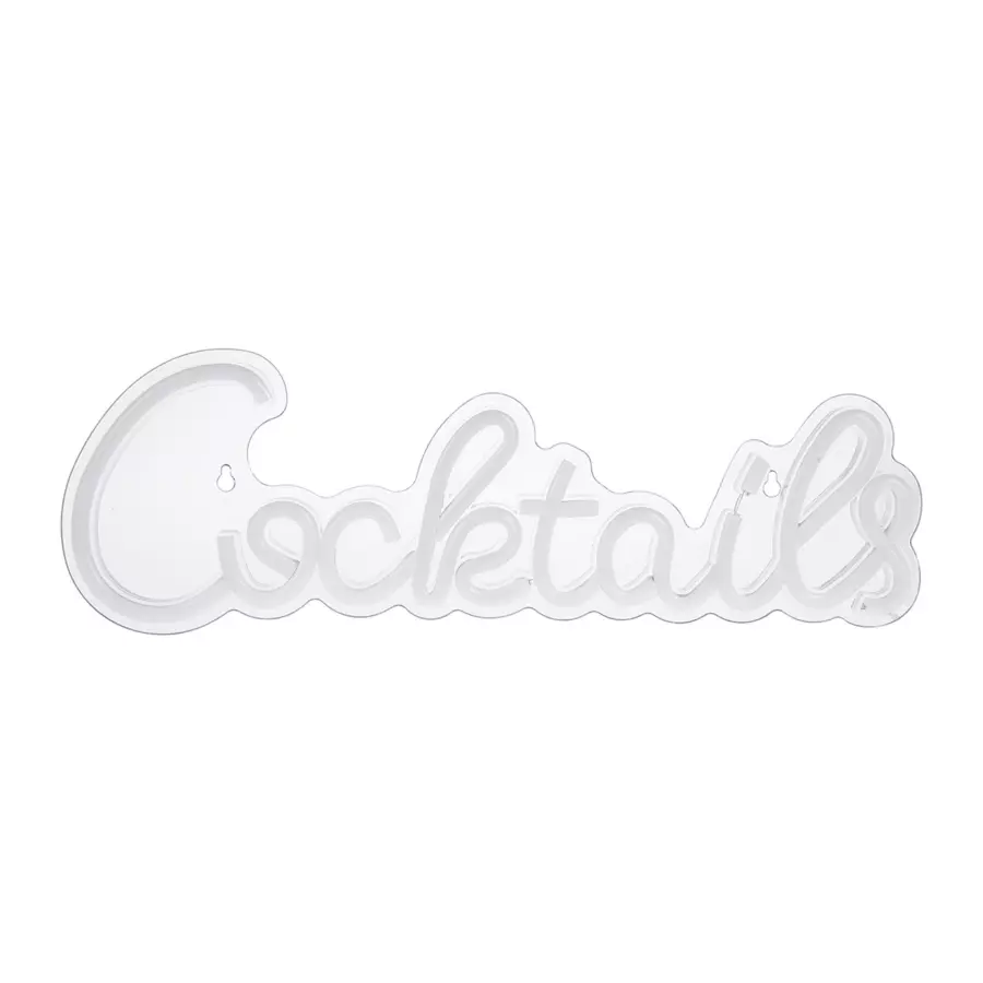 Eminza Enseigne Lumineuse Néon (H14 Cm) Cocktails Jaune