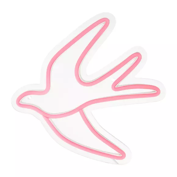 Eminza Enseigne Lumineuse Néon (H24 5 Cm) Hirondelle Rose