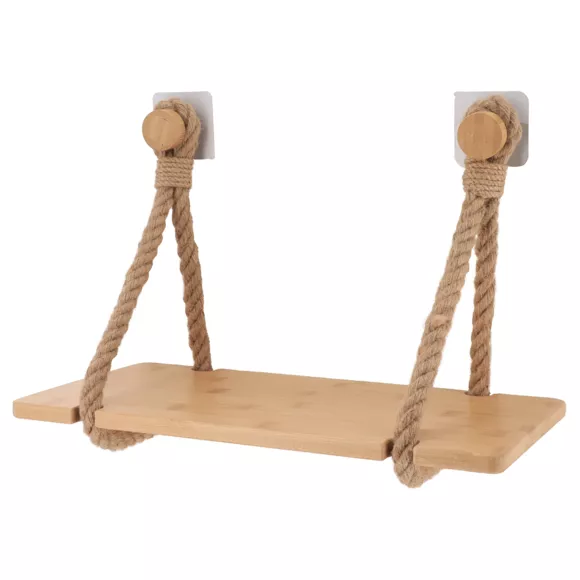 Eminza Etagère Adhésive Bambou (40 X H20 Cm) Cordes Naturel