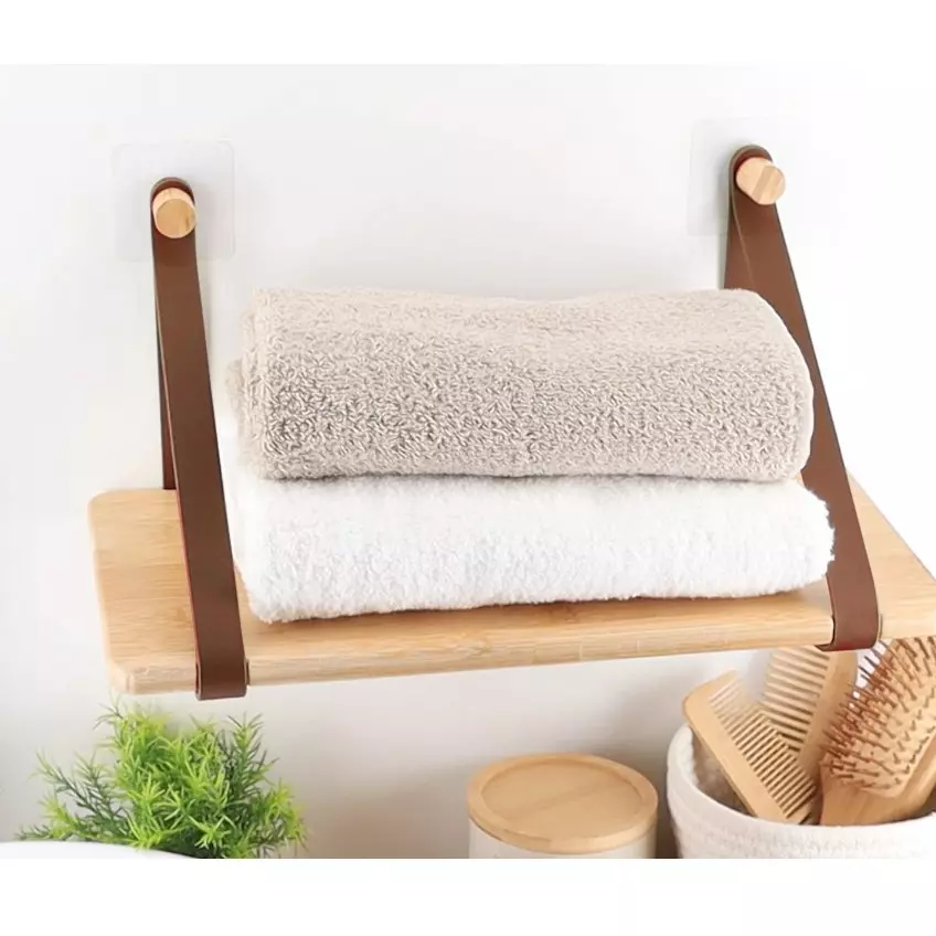eminza Etagère adhésive bambou (40 x H20 cm) Easy Chic Caramel