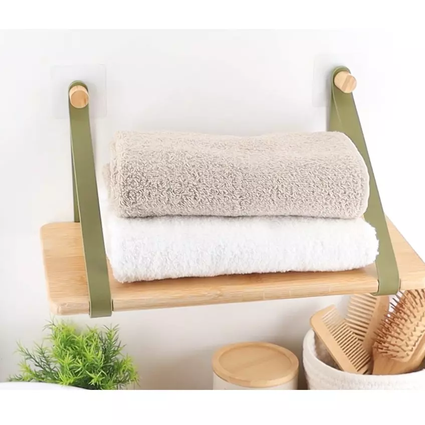 eminza Etagère adhésive bambou (40 x H20 cm) Easy Chic Vert kaki