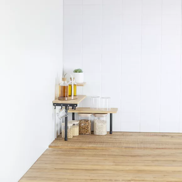 Eminza Etagère D'angle Bambou 3 Niveaux (H38 Cm) Ada Noire